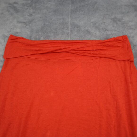 Dorothy Skirt Womens L Red Plain Mid Rise Flat Front Banded Waist Maxi Bottoms - Picture 5 of 14